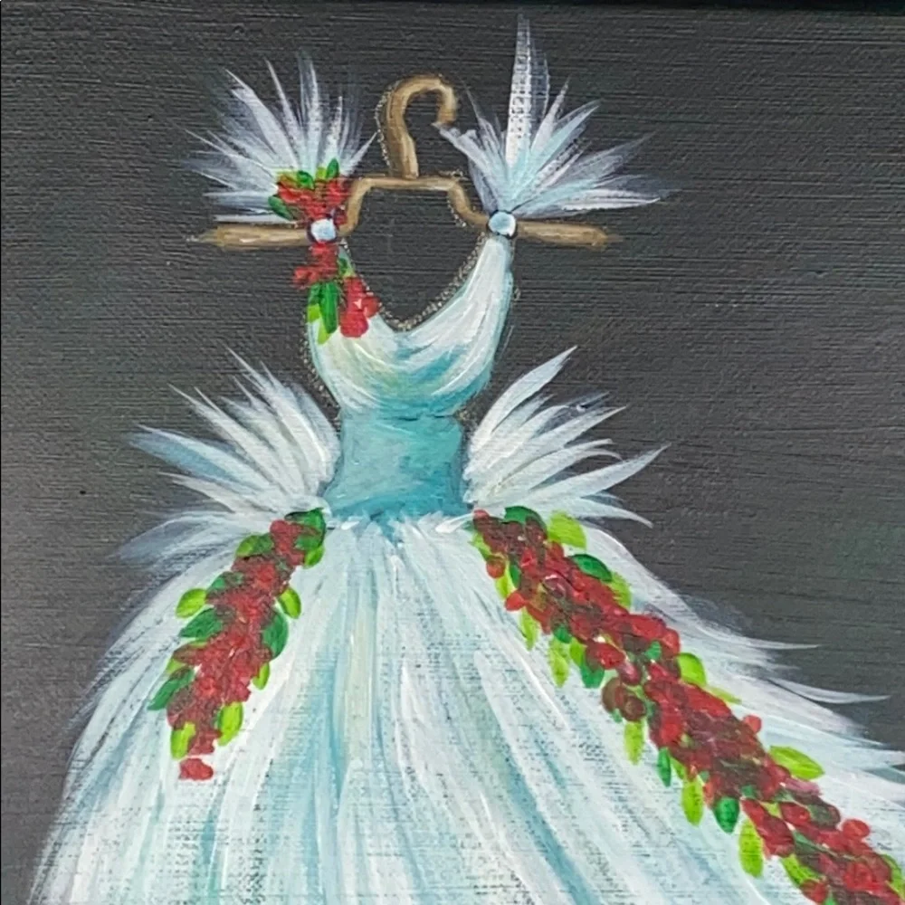 Hand Painted The Dress  Acrylic  Paint on Canvas  Fashion Wall Decor